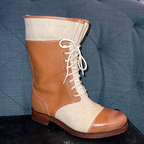 Timberland Boot Co Lucille Lace Up Fold Tan Boots - Picture 2 of 6